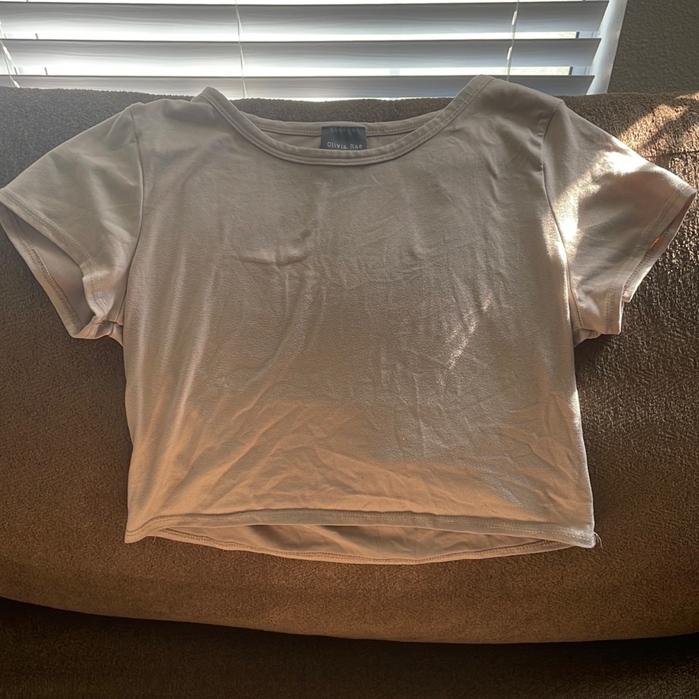 Cute tan colored crop top!